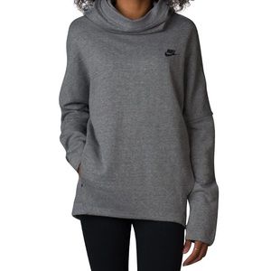 NIKE NSW TECH FLEECE GREY HOODIE PULLOVER Sz M